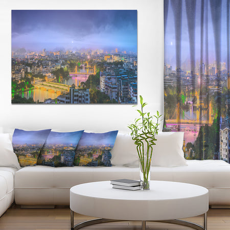 Li River and Karst Hills Panorama - Modern Cityscape Wall Art