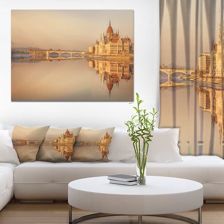 Hungarian Parliament Panorama - Modern Cityscape Wall Art