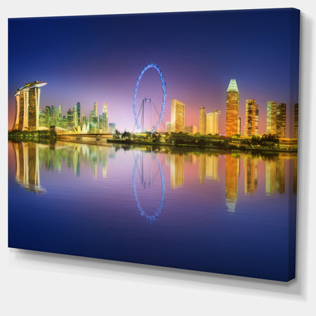 Singapore Skyline and Blue Sky - Cityscape Canvas Wall Art