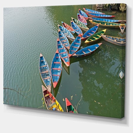 Phewa Lake in Pokhara Nepal - Boat Wall Artwork on Canvas