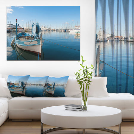 Yachts in Toulon Port, France - Boat Wall Artwork on Canvas