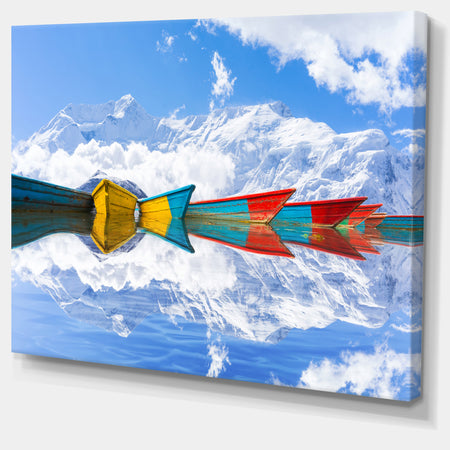 Moving Colorful Boats in Lake - Boat Canvas Artwork
