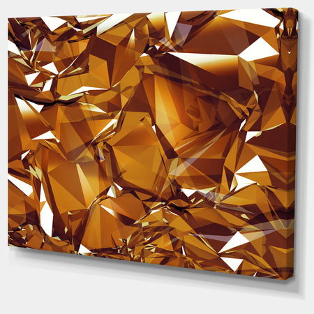 3D Gold Crystal Background - Abstract Canvas Wall Art