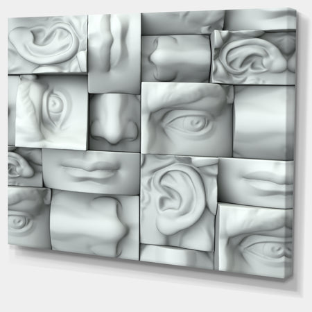 Abstract White Blocks'Large Abstract Wall Art