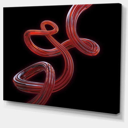 Flexible Caramel Line on Black'Extra Large Abstract Canvas Art Print