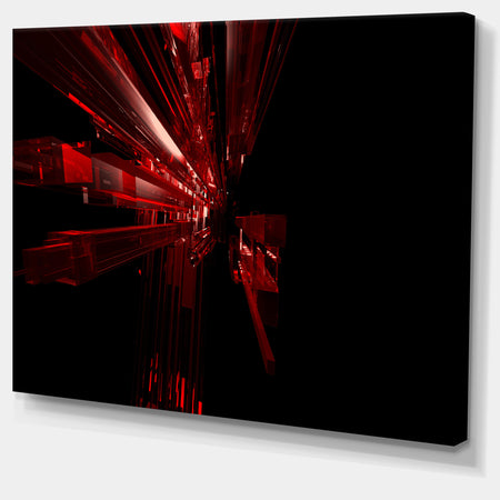 3D Red Crystal Background'Extra Large Abstract Canvas Art Print