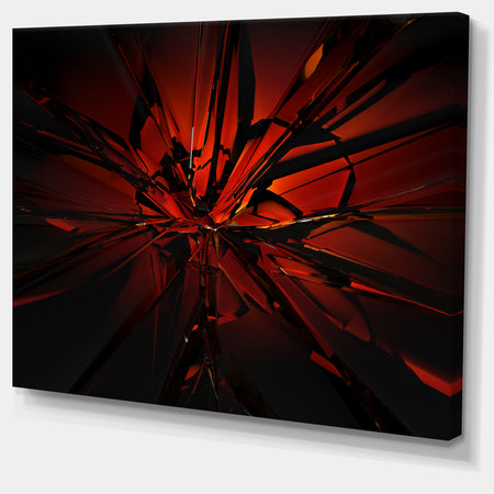 Beautiful Red 3D Crystal Design'Extra Large Abstract Canvas Art Print