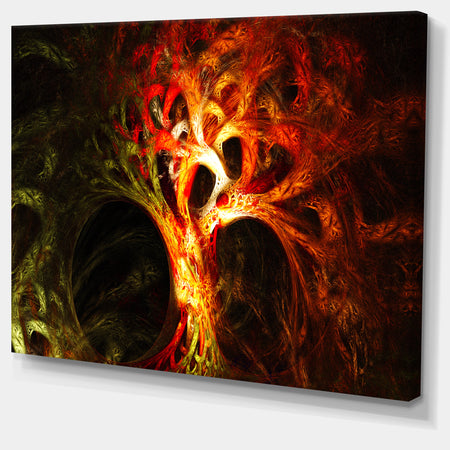 Magical Orange Psychedelic Tree'Extra Large Abstract Canvas Art Print