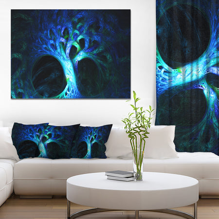 Magical Blue Psychedelic Tree'Extra Large Abstract Canvas Art Print