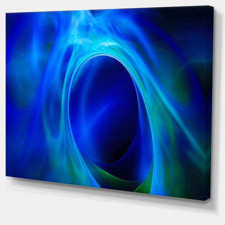 Circled Blue Psychedelic Texture - Extra Large Abstract Art on Canvas