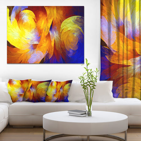 Yellow Fractal Abstract Pattern - Extra Large Abstract Art on Canvas