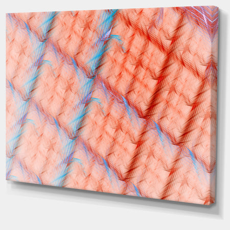 Red Fractal Grill Pattern - Extra Large Abstract Art on Canvas