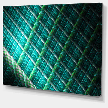 Green Fractal Grill Pattern - Extra Large Abstract Art on Canvas