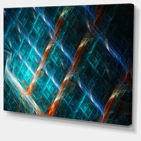 Glowing Green Fractal Grill - Extra Large Abstract Art on Canvas