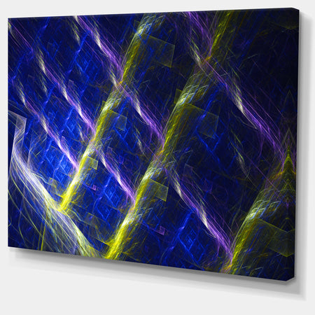 Dark Blue Fractal Grill - Extra Large Abstract Art on Canvas