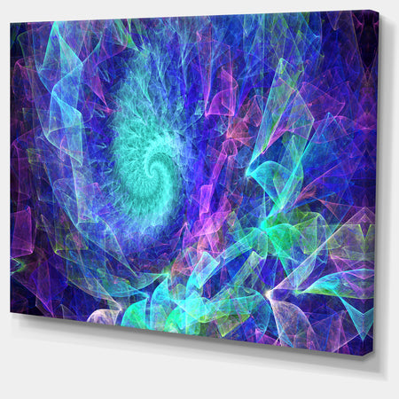 Blue Spiral Kaleidoscope - Abstract Wall Art Canvas