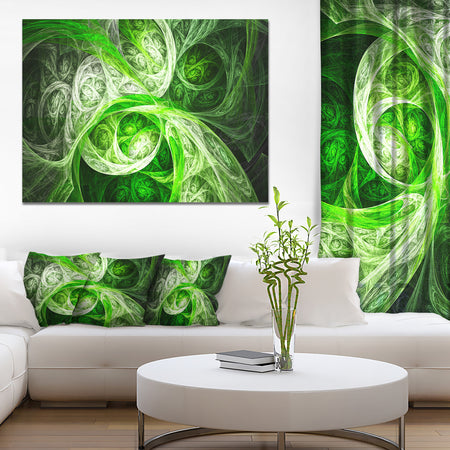 Mystic Green Fractal Wallpaper - Abstract Wall Art on Canvas