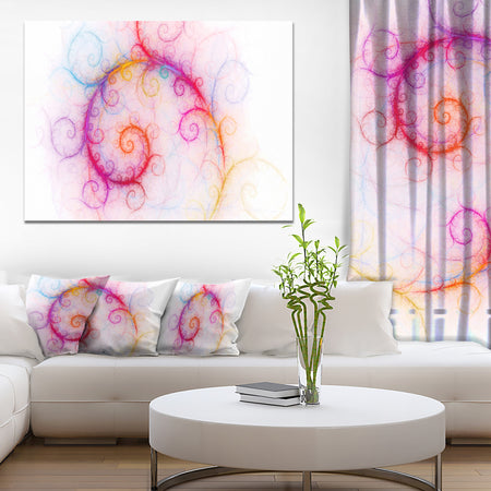 Beautiful Pink Fractal Pattern - Abstract Wall Art Canvas