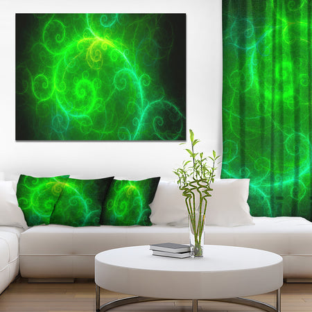 Beautiful Green Pattern on Black - Abstract Wall Art Canvas