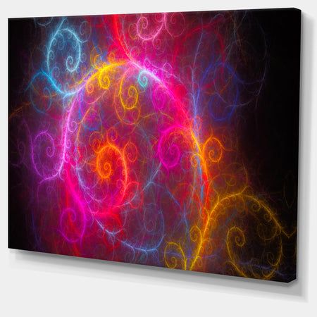 Beautiful Pink Pattern on Black - Abstract Wall Art Canvas