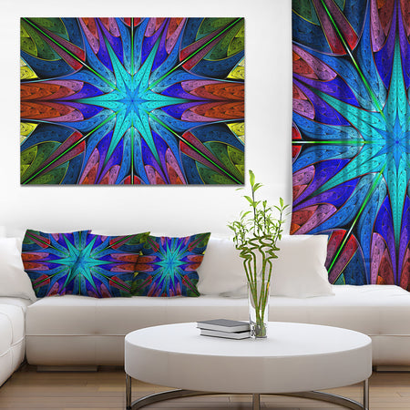 Stained Glass with Multi-Color Stars - Abstract Wall Art Canvas