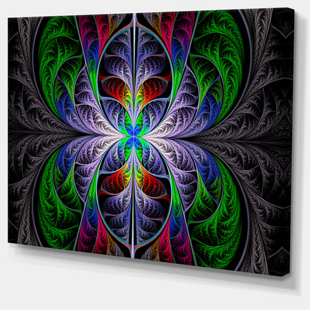 Beautiful Fractal Stained Glass - Abstract Wall Art Canvas