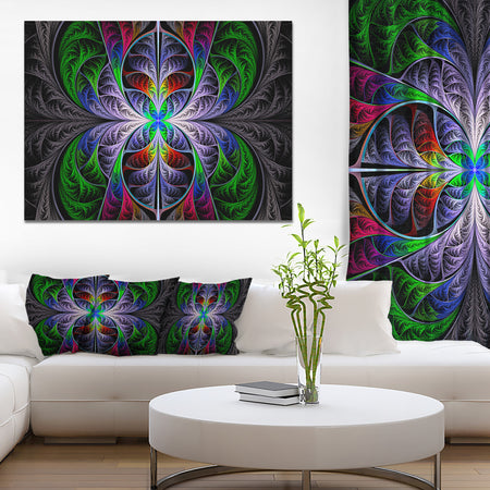 Beautiful Fractal Stained Glass - Abstract Wall Art Canvas