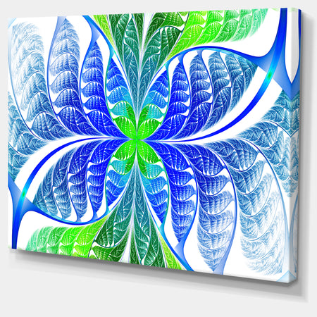 Green Blue Fractal Glass Texture - Abstract Wall Art on Canvas