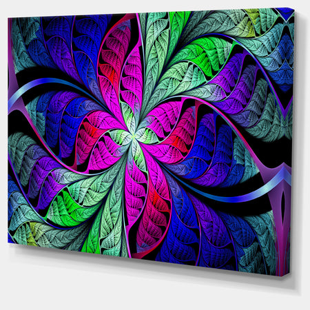 Multi-Color Stained Glass Texture - Abstract Wall Art on Canvas