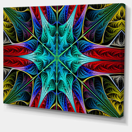 Glowing Fractal Flower Layers - Abstract Wall Art on Canvas