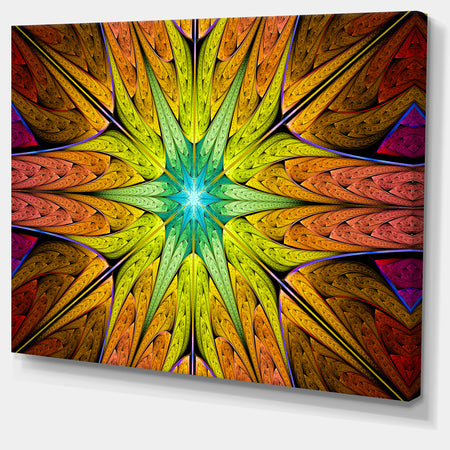 Extraordinary Fractal Yellow Design - Large Wall Art on Canvas