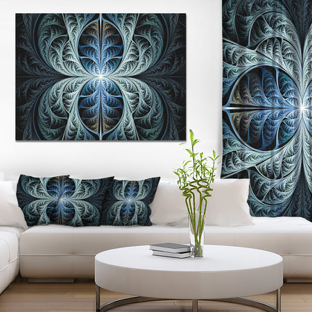 Glowing Blue Fabulous Fractal Art - Large Wall Art on Canvas