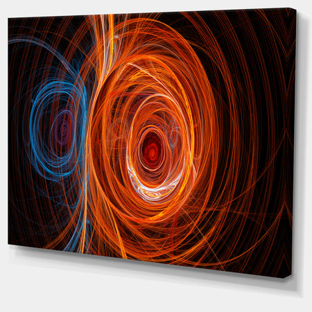 Brown Large Fractal Circles - Large Wall Art on Canvas
