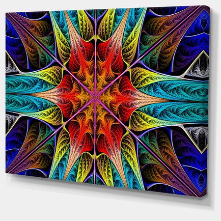 Colorful Fractal Stained Glass - Large Wall Art on Canvas