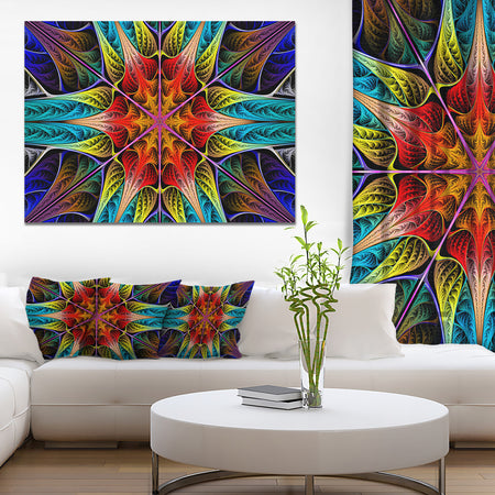 Colorful Fractal Stained Glass - Large Wall Art on Canvas