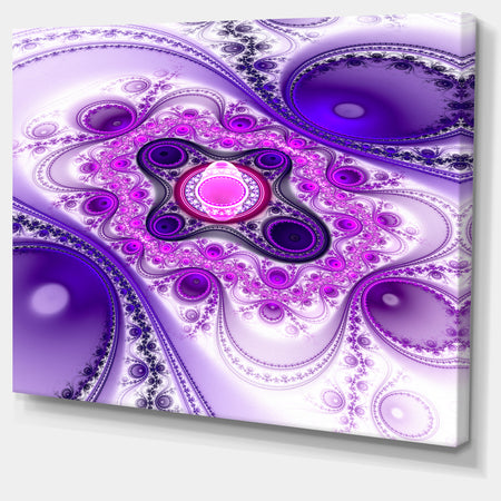 Purple Wavy Curves and Circles - Large Wall Art on Canvas