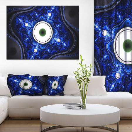 Exotic Blue Pattern with Circles - Large Wall Art on Canvas