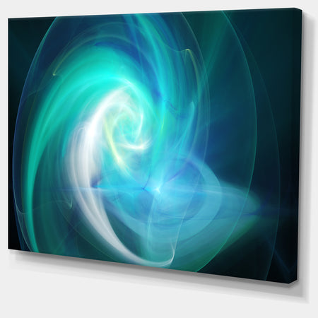 Blue Fractal Large Illustration - Large Canvas Wall Art