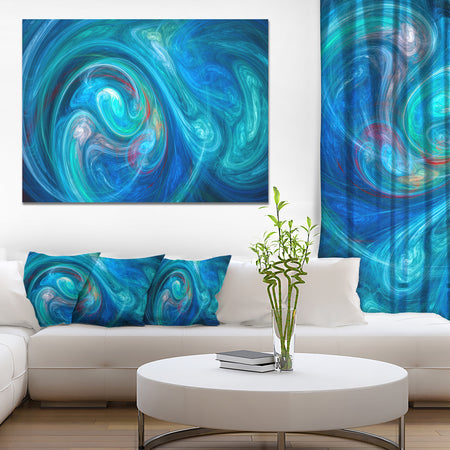 Dark Blue Fractal Large Texture - Large Canvas Wall Art