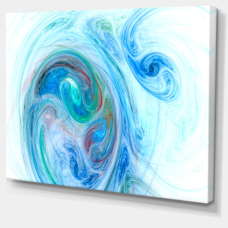 Light Blue Fractal Illustration - Large Canvas Wall Art