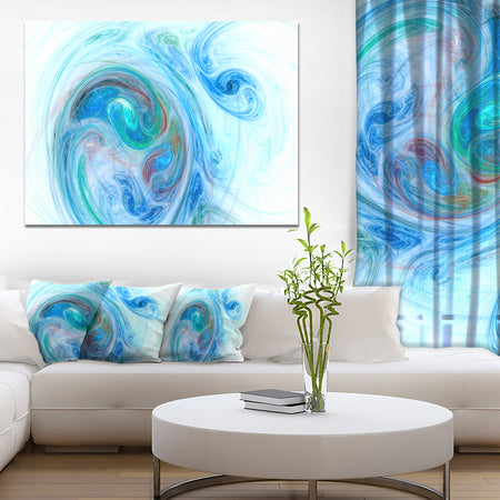 Light Blue Fractal Illustration - Large Canvas Wall Art
