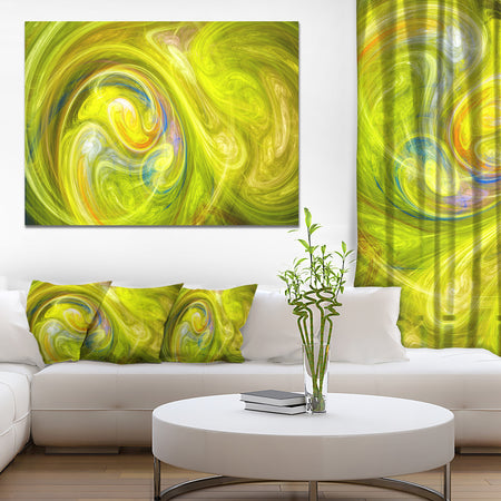 Yellow Fractal Large Illustration - Large Canvas Wall Art