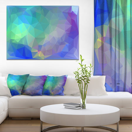 Light Blue Polygonal Mosaic Pattern - Large Wall Artwork