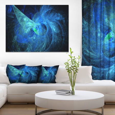 Blue on Dark Fractal Illustration - Large Wall Artwork
