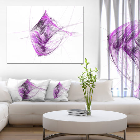 Purple on White Fractal Illustration - Large Wall Artwork