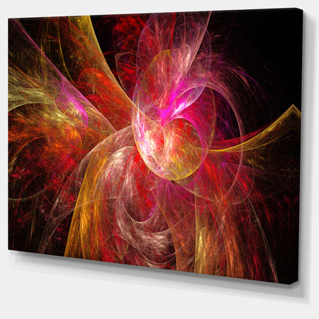 Pink on Black Fractal Illustration - Large Wall Artwork