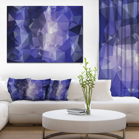 Blue Polygonal Mosaic Pattern - Large Glossy Canvas Art Print