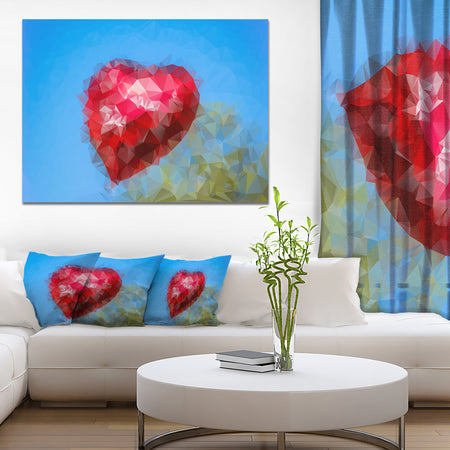 Polygonal Heart against Blue Sky - Large Glossy Canvas Art Print