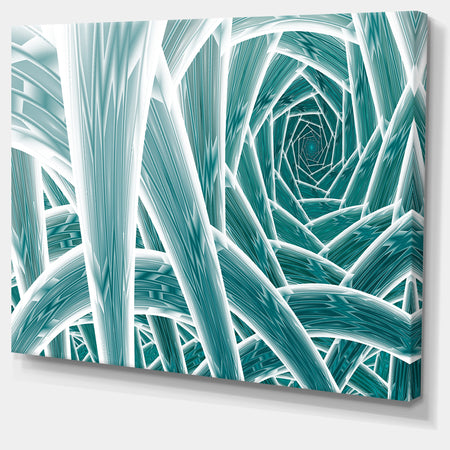 Blue Fractal Endless Tunnel - Large Glossy Canvas Art Print