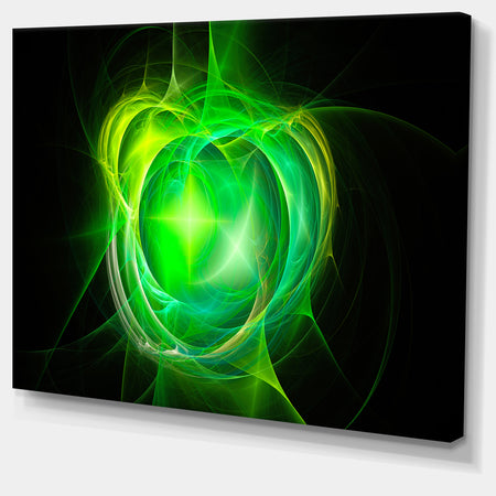 Green Fractal Explosion Supernova - Large Glossy Canvas Art Print